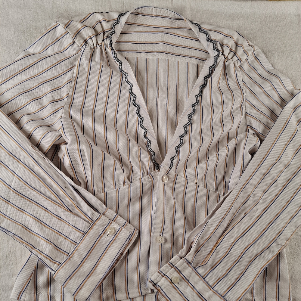 Re-Fashion striped long sleeve blouse